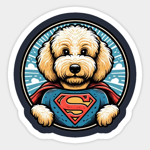 Super Doodle Dog Super Hero Art Sticker by TeeTrendz